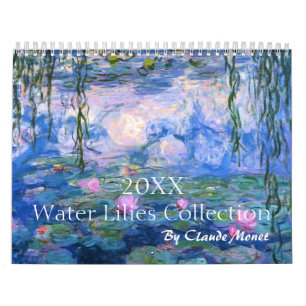 2027 or Custom Year Water Lilies Collection Calendar
