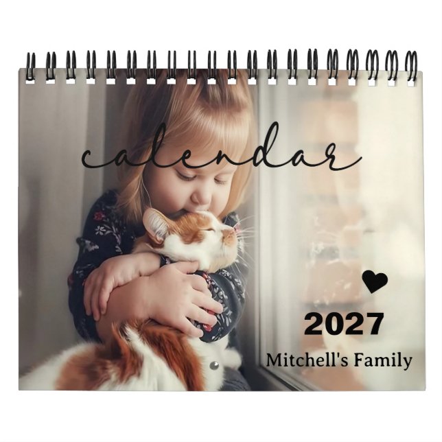 2027 Pets Custom Photo Create Your Own Calendar (Cover)