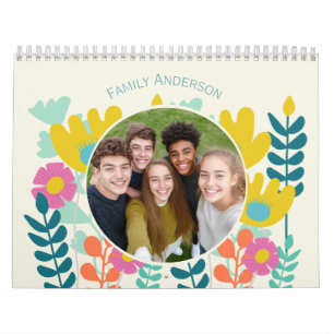 2027 photo colourful floral modern elegant gift calendar