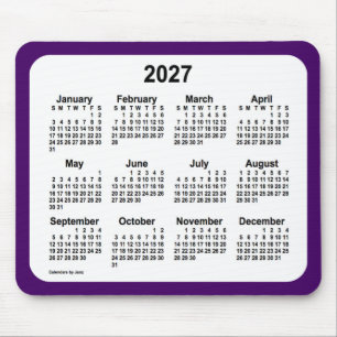 2027 Purple and White Calendar by Janz Two Tone Mouse Pad