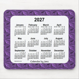 2027 Purple Diamonds Calendar by Janz Mouse Pad