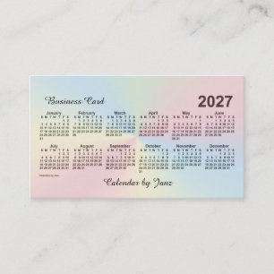 2027 Rainbow Cloud Calendar by Janz Business Card