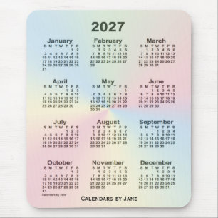 2027 Rainbow Cloud Calendar by Janz Mouse Pad