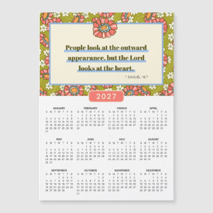 2027 Retro Floral 1 Samuel 16:7 Calendar