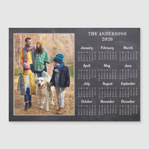 2027 Rustic Custom Photo Calendar Magnet Card