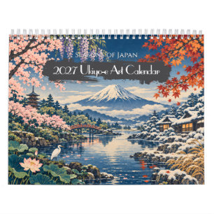 2027 Seasons of Japan Ukiyo-e Art 12 Scenic View Calendar