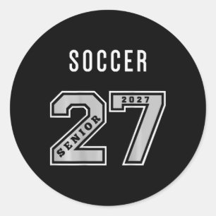 2027 Senior Soccer (on Back) Team Gift - 27 Senior Classic Round Sticker