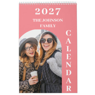 2027 Simple Modern Custom 14 Photos Family Calendar
