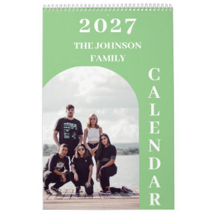 2027 Simple Modern Custom 14 Photos Family Calendar