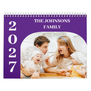 2027 Simple Modern Custom 14 Photos Family Calendar