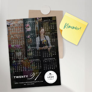 2027 Simple Typography Calendar Magnetic Card