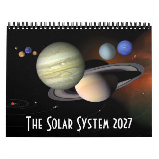 2027 Solar System Space Astronomy Planets Universe Calendar