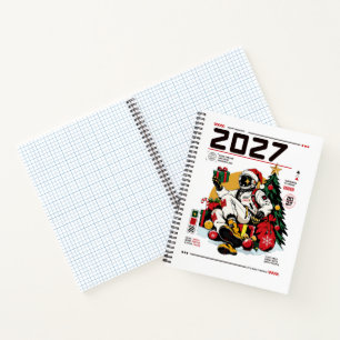2027 Space Christmas Astronaut Grid Notebook