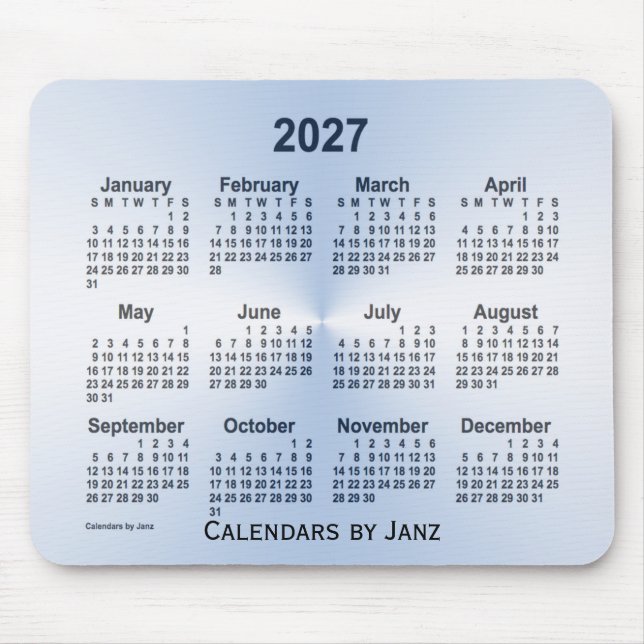 2027 Steel Blue Calendar by Janz Mouse Pad (Front)
