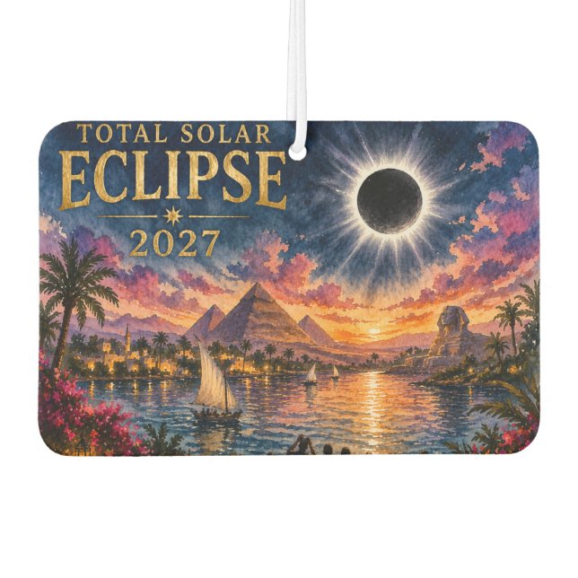 2027 Total Solar Eclipse Egypt Car Air Freshener (Front)
