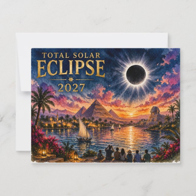 2027 Total Solar Eclipse Egypt Card (Front)