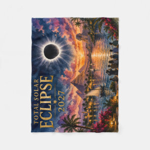2027 Total Solar Eclipse Egypt Fleece Blanket