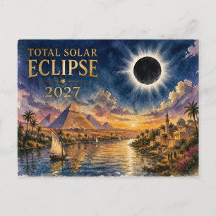 2027 Total Solar Eclipse Egypt Holiday Postcard