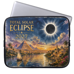 2027 Total Solar Eclipse Egypt Laptop Sleeve