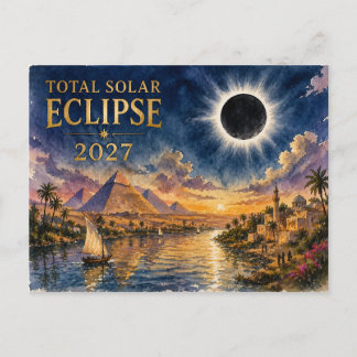 2027 Total Solar Eclipse Egypt Postcard