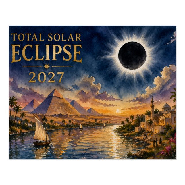 2027 Total Solar Eclipse Egypt Poster (Front)