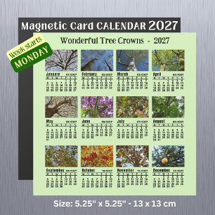 2027 Tree Crown Photo Calendar Monday Week Magnet