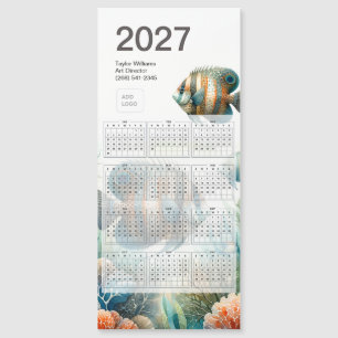 2027 Tropical Fish Calendar Logo Magnet Card