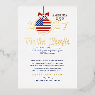 2027 "We the People" US Constitution America 250 B Foil Holiday Card