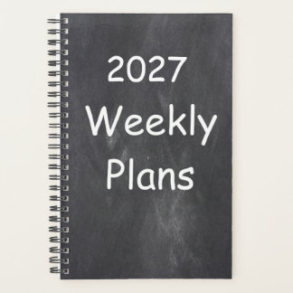 2027 Weekly Plans Simple Chalkboard Design Planner