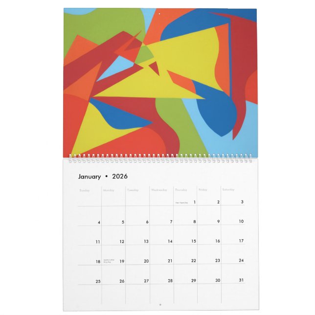 2027 Whimsical Color: Abstract Designs All Year Calendar (Jan 2026)