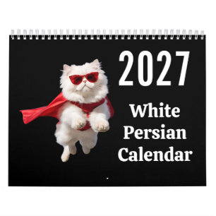 2027 White Persian Cat Calendar