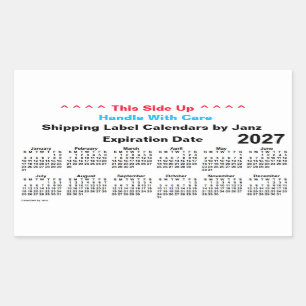 2027 White Shipping Calendar by Janz Rectangular Sticker