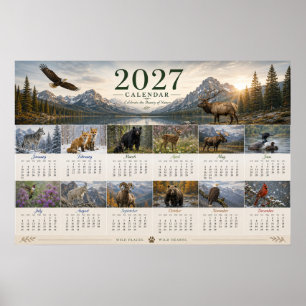 2027 Wildlife Wall Calendar Poster