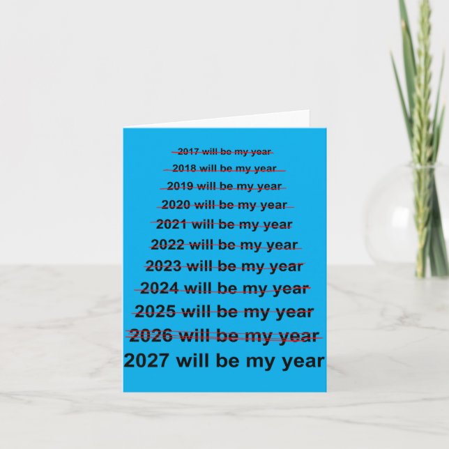 2027 Will Be Year Funny New Year Resolution Meme Card (Front)