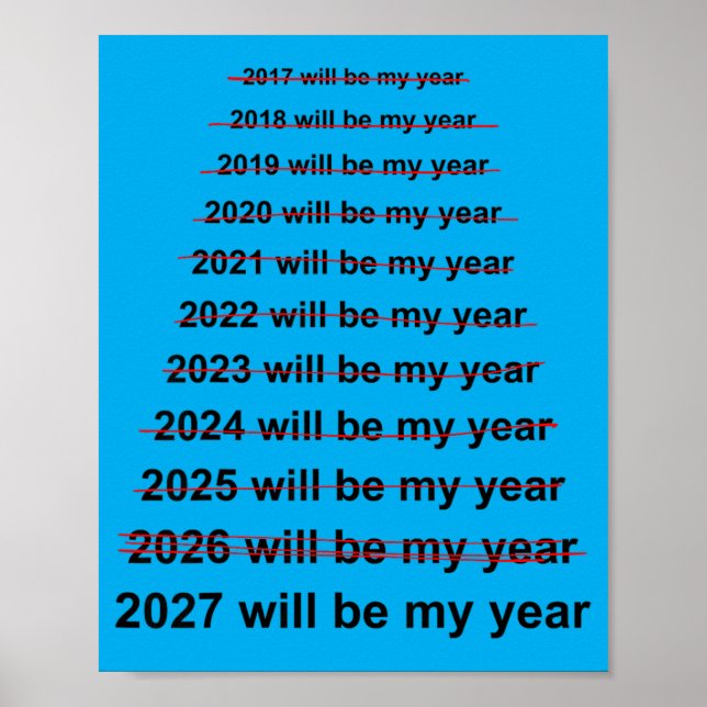 2027 Will Be Year Funny New Year Resolution Meme Poster (Front)