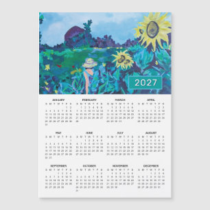 2027 Woman in Sunflower Field Painting Calendar