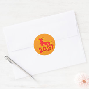 2027 Year Of The Fire Goat Classic Round Sticker
