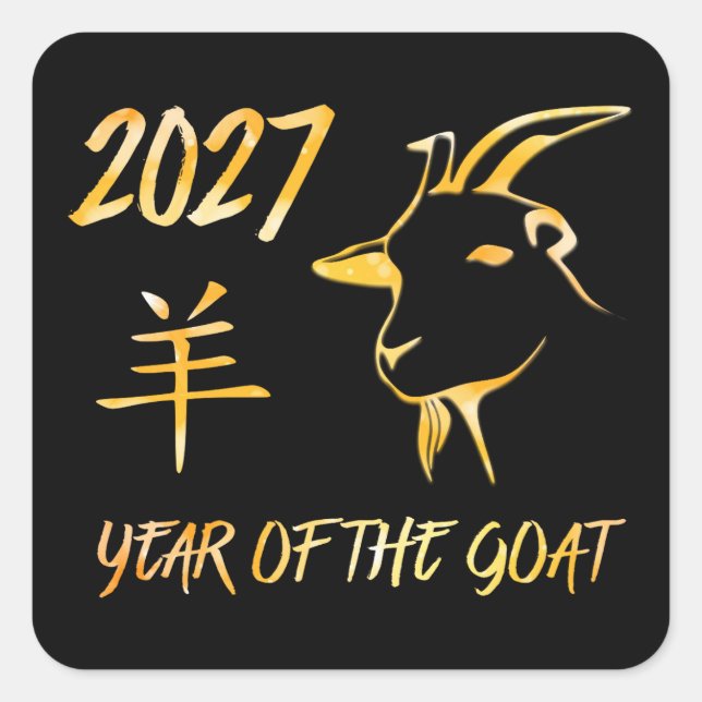 2027 Year Of The Goat Square Sticker (Front)