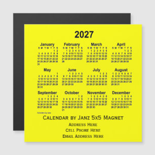 2027 Yellow Business Calendar by Janz