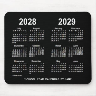 2028-2029 Neon White School Calendar by Janz Mouse Pad