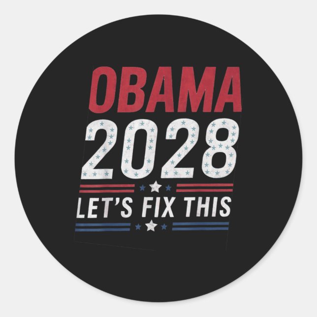 2028 3rd Term Lets Fix This  Classic Round Sticker (Front)