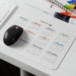 2028 FULL YEAR CALENDAR PASTEL HANDWRITTEN SCRIPT MOUSE PAD<br><div class="desc">Stay organised and inspired with this 2028 full-year calendar mouse pad. Each month is beautifully highlighted in soft pastel tones and displayed in an elegant script-style handwritten font, adding a touch of sophistication to your workspace. Perfect for quick date referencing while working, this mouse pad combines functionality with style. An...</div>