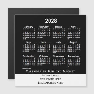 2028 Neon White Business Calendar by Janz