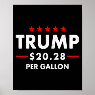 2028 Per Gallon Funny Gas Price US Flag Funny Men Poster