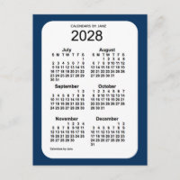 2028 Police Box Blue 6 Month Mini Calendar by Janz