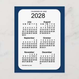 2028 Police Box Blue 6 Month Mini Calendar by Janz Postcard