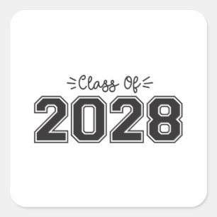 2028 seniors, Class of 2028 Graduation Square Sticker