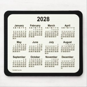2028 Sepia on Black Calendar by Janz Two Tone Mouse Pad