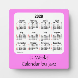 2028 Violet 52 Weeks Calendar by Janz Plaque
