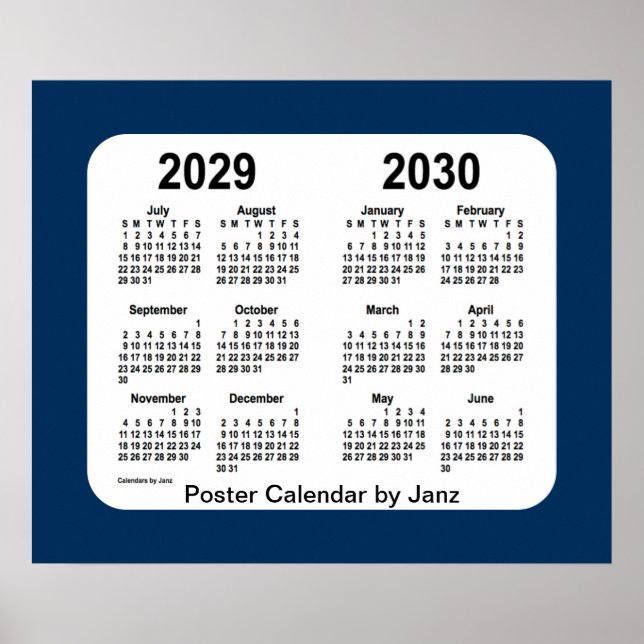 2029-2030 Police Box Blue School Calendar by Janz Poster (Front)